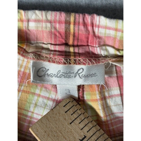 Charlotte‎ Russe Plaid Pants Wide Leg Drawstring Casual Comfy Size 3 - Picture 2 of 8